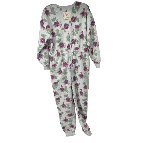 Victoria’s Secret Country Gray Purple Floral One Piece Soft Pajamas - Picture 3 of 9